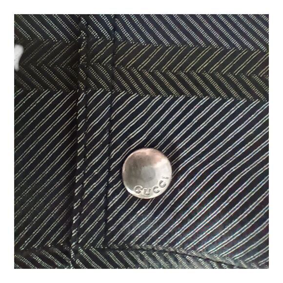 Gucci Shirt Long Sleeve Snaps Collared Silk Blend Black Womens 40/US 4 - Picture 6 of 6